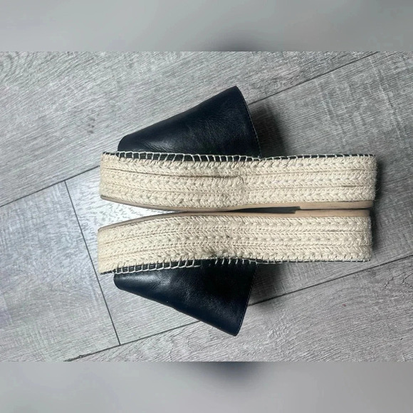Vagabond Black Leather Platform Celeste Espadrille Size 7 - Picture 5 of 7
